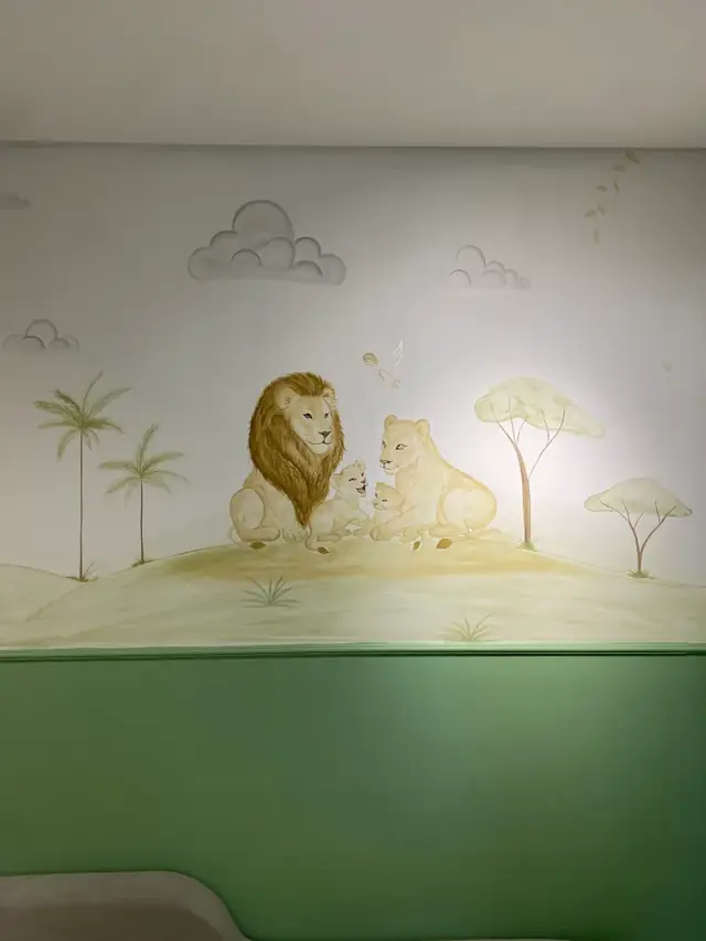 Pintura parede familia de leoes quarto infantil em Goiânia, pintura à mão por Art Laurenn